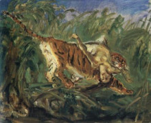 Копия картины "tiger in the jungle" художника "слефогт макс"