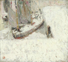 Репродукция картины "harbour under snow" художника "смет густав де"