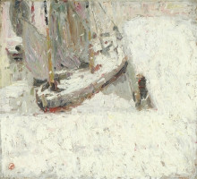 Копия картины "harbour under snow" художника "смет густав де"