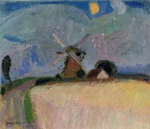 Репродукция картины "a windmill in a landscape, het gooi" художника "смет густав де"