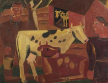 Репродукция картины "la vie du ferme" художника "смет густав де"