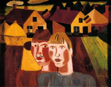 Репродукция картины "le couple au village" художника "смет густав де"