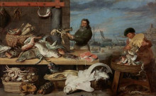 Копия картины "fish market" художника "снейдерс франс"