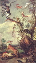 Копия картины "fox and cat" художника "снейдерс франс"