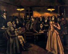 Репродукция картины "the trial of madame roland" художника "солана хосе гутьеррес"