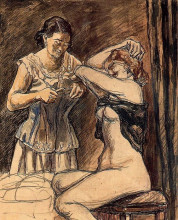 Репродукция картины "two women" художника "солана хосе гутьеррес"