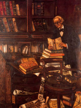 Репродукция картины "the bibliophile" художника "солана хосе гутьеррес"