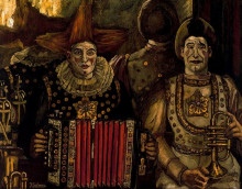 Репродукция картины "the clowns" художника "солана хосе гутьеррес"