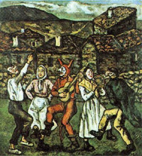 Репродукция картины "carnival in a village" художника "солана хосе гутьеррес"