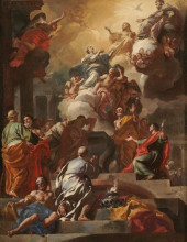 Репродукция картины "the assumption and coronation of the virgin" художника "солимена франческо"