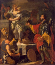 Репродукция картины "rebecca and the servant of abraham" художника "солимена франческо"