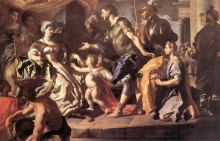 Репродукция картины "dido receiveng aeneas and cupid disguised as ascanius" художника "солимена франческо"
