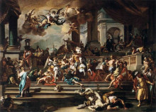 Репродукция картины "expulsion of heliodorus from the temple" художника "солимена франческо"