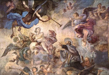 Репродукция картины "saint cajetan appeasing divine anger" художника "солимена франческо"