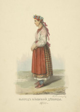 Репродукция картины "dress of the kiev girls" художника "солнцев фёдор"
