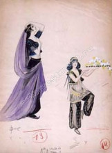 Репродукция картины "два эскиза костюмов" художника "соломко сергей"