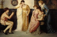 Картина "a youth relating tales to ladies" художника "соломон симеон"