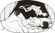 Копия картины "спящая дама с чертиком" художника "сомов константин"