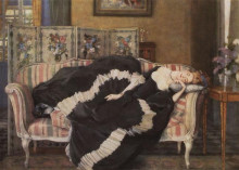 Копия картины "спящая молодая женщина" художника "сомов константин"