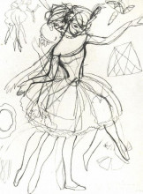 Репродукция картины "наброски костюма коломбины для анны павловой" художника "сомов константин"