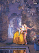 Картина "арлекин и дама (фейерверк)" художника "сомов константин"