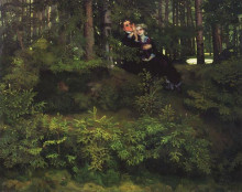Репродукция картины "в лесу" художника "сомов константин"