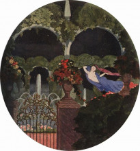 Репродукция картины "волшебный сад (ночное видение)" художника "сомов константин"