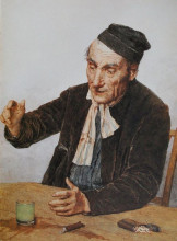Репродукция картины "the absinth drinker" художника "анкер альберт"