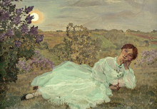Копия картины "repose at sunset" художника "сомов константин"