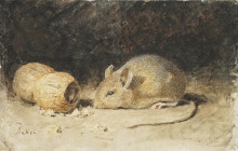 Копия картины "a mouse with a peanut" художника "анкер альберт"