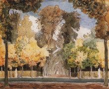 Копия картины "версальский парк осенью" художника "сомов константин"