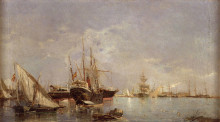 Картина "the port of valencia" художника "соролья хоакин"