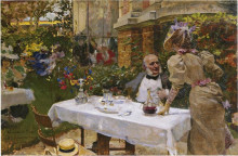 Копия картины "cafe in paris" художника "соролья хоакин"