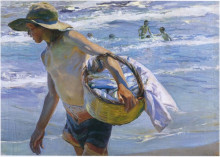 Репродукция картины "fisherman in valencia" художника "соролья хоакин"