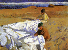 Картина "mending the sail" художника "соролья хоакин"