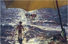 Картина "midday at valencia beach" художника "соролья хоакин"