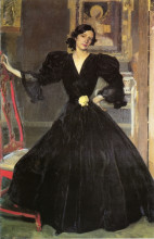 Картина "clotilde in a black dress" художника "соролья хоакин"