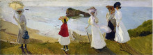 Картина "lighthouse walk at biarritz" художника "соролья хоакин"