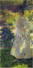 Репродукция картины "maria dressed as a valencian peasant girl" художника "соролья хоакин"