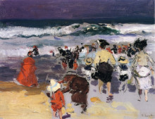 Картина "the beach at biarritz (sketch)" художника "соролья хоакин"