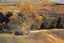 Картина "the yellow tree, la granja" художника "соролья хоакин"