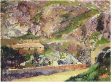 Копия картины "windmills on the tagus, toledo" художника "соролья хоакин"