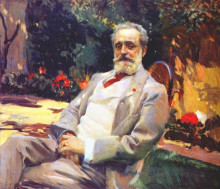 Картина "raimundo de madrazo in his paris garden" художника "соролья хоакин"