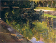 Картина "fountain of neptune, la granja" художника "соролья хоакин"