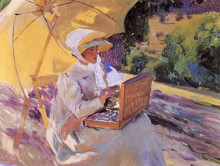 Копия картины "maria painting in el pardo" художника "соролья хоакин"