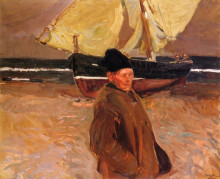 Картина "old valencian fisherman" художника "соролья хоакин"