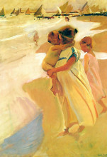 Копия картины "after bathing, valencia" художника "соролья хоакин"