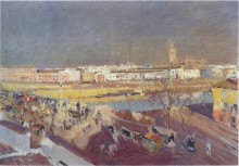 Репродукция картины "triana bridge, seville" художника "соролья хоакин"