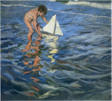 Копия картины "the young yachtsman" художника "соролья хоакин"