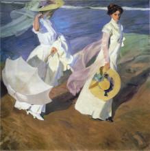 Копия картины "strolling along the seashore" художника "соролья хоакин"
